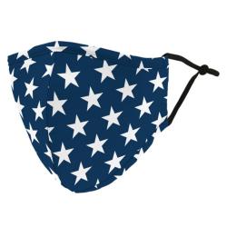 Weddingstar 5524-32 Adult Reusable/Washable Cloth Face Mask with Filter Pocket (Navy Stars)